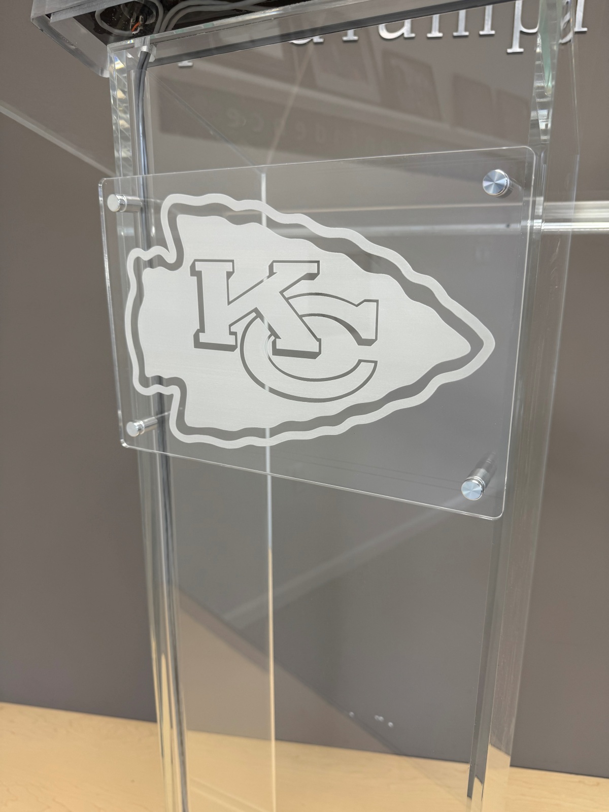 KCC - Lectern with Laser Engraved Close Up